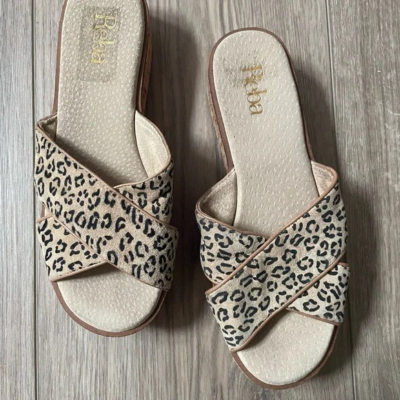 VTG Y2K Women's Leopard Print Sandals - Picture 4 of 7
